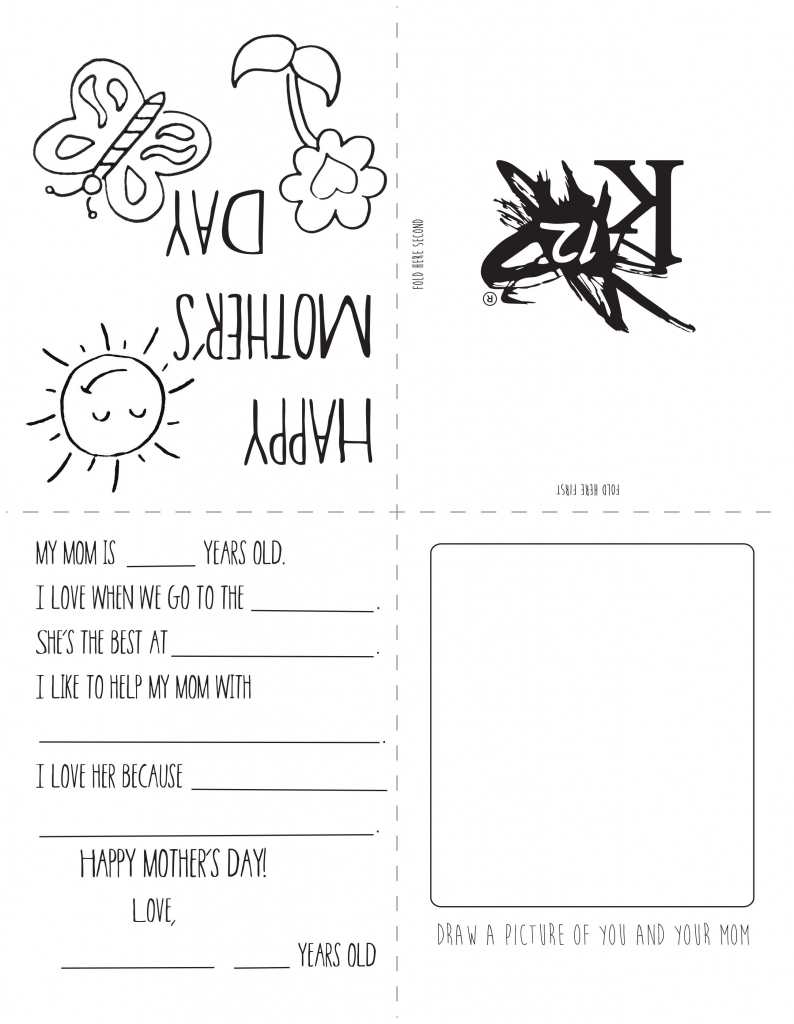 Printable Mother&amp;#039;s Day Card | Spring Activities | Homeschool, Gifts | Printable Mothers Day Cards For Kids To Color