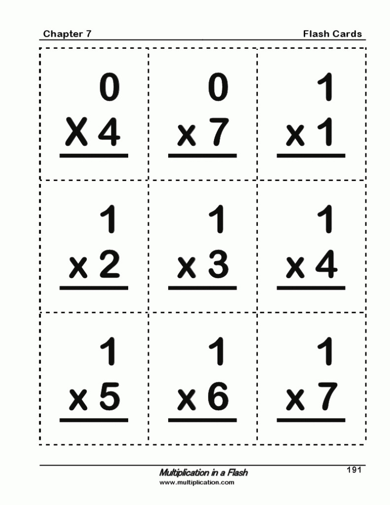 Free Printable Multiplication Flash Cards 012 With Answers On Back