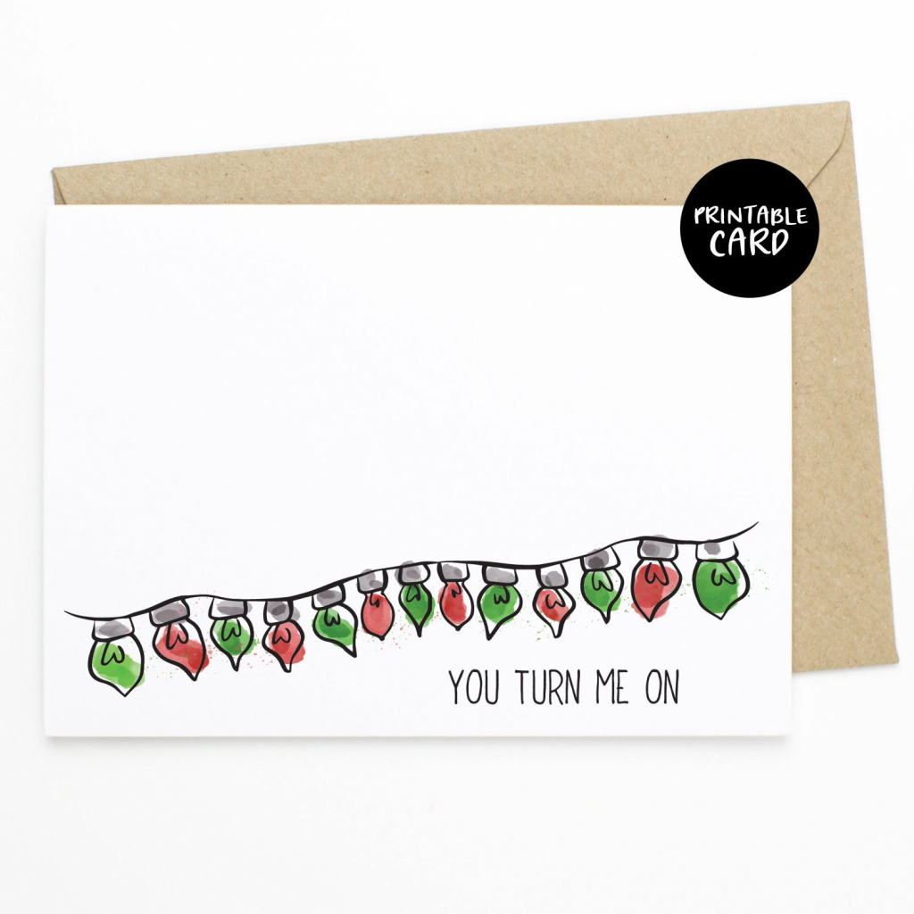 Printable Naughty Christmas Card Funny Christmas Card For | Etsy | Christmas Cards For Him Printable
