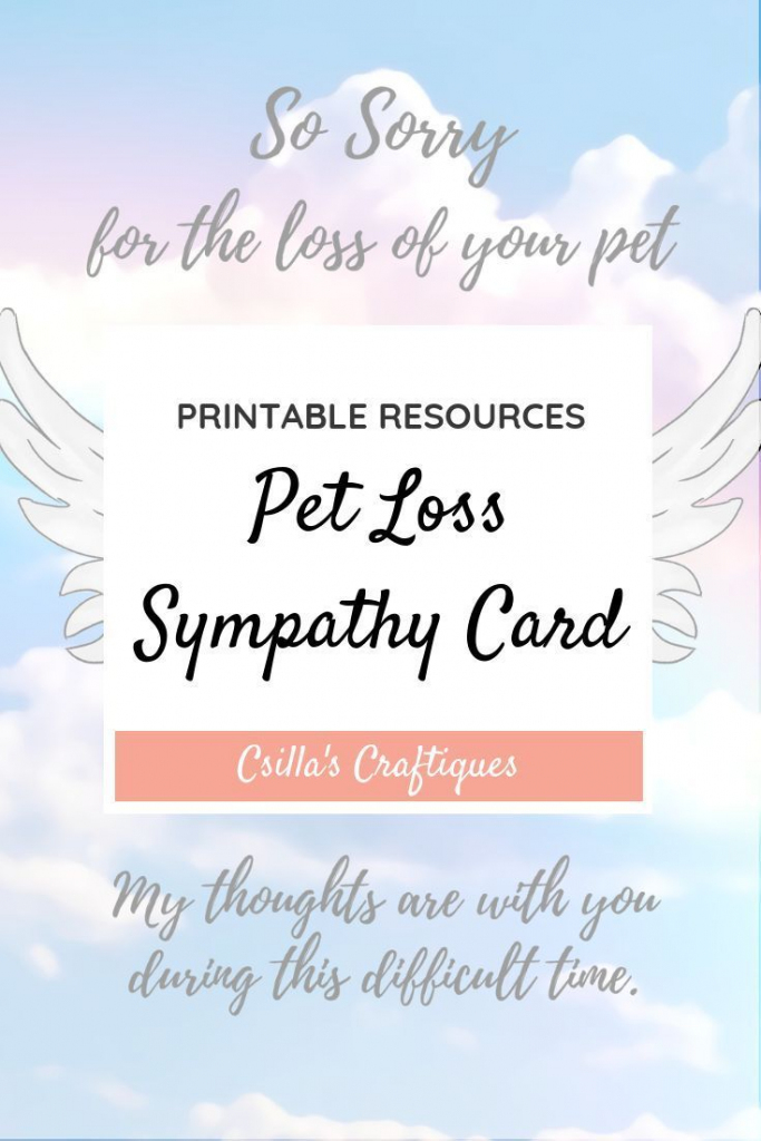 Printable Pet Loss Sympathy Card | Animals &amp;amp; Nature Lovers | Pets | Printable Pet Sympathy Cards