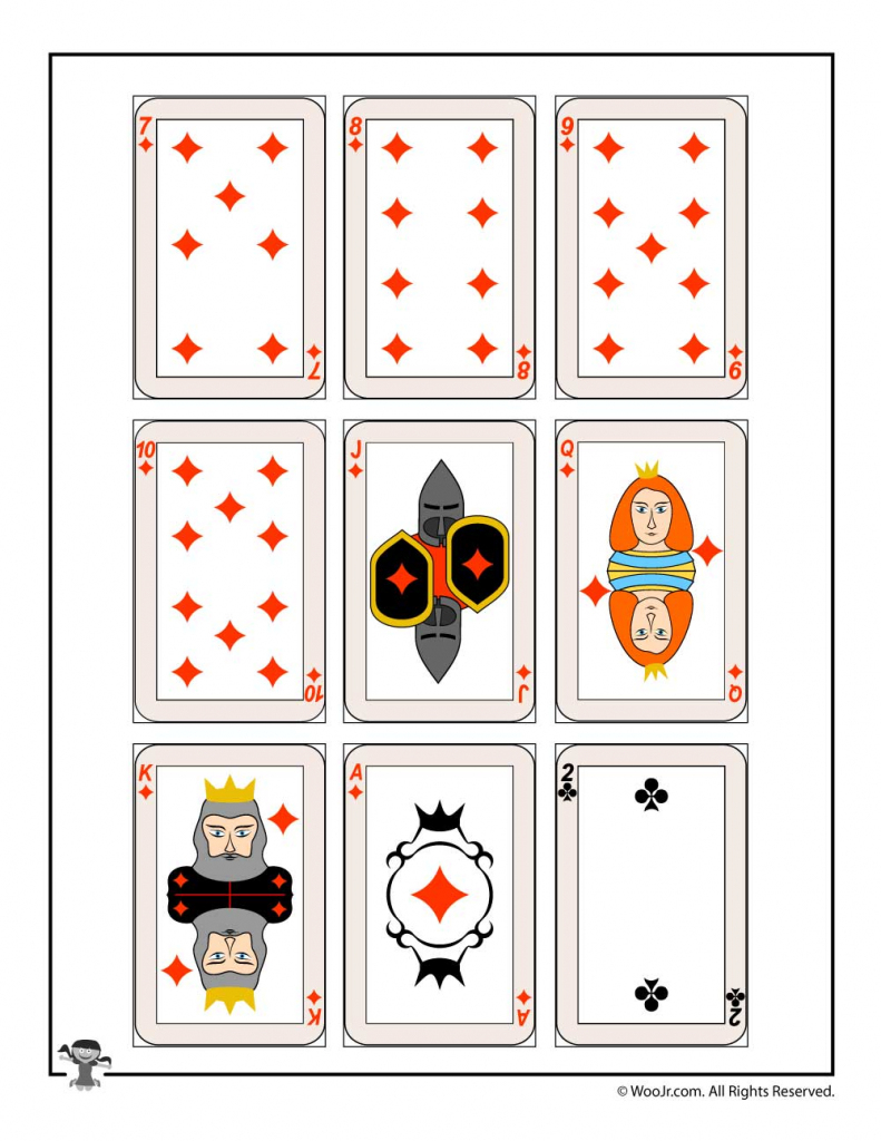 Printable Playing Cards Diamonds & Clubs Woo! Jr. Kids Activities