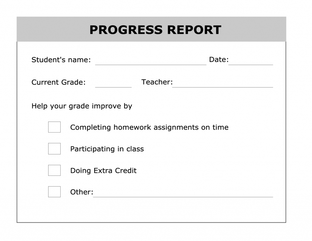 Printable Progress Report Template | Good Ideas | Progress Report | Free Printable Kindergarten Report Cards