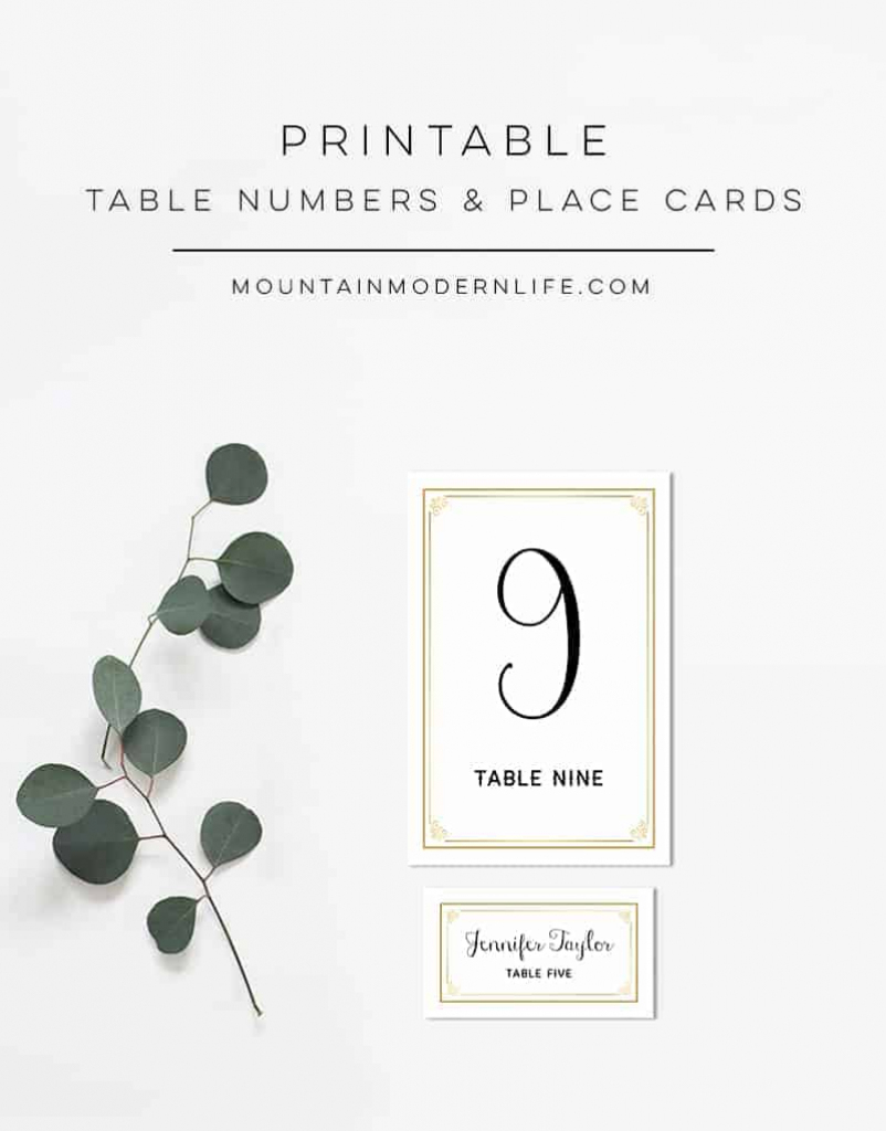 Printable Rustic Diy Table Numbers And Place Cards | Printable Place Cards Template