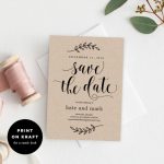 Printable Save The Date Template   Rustic Wedding Save The Date Card | Printable Save The Date Wedding Cards