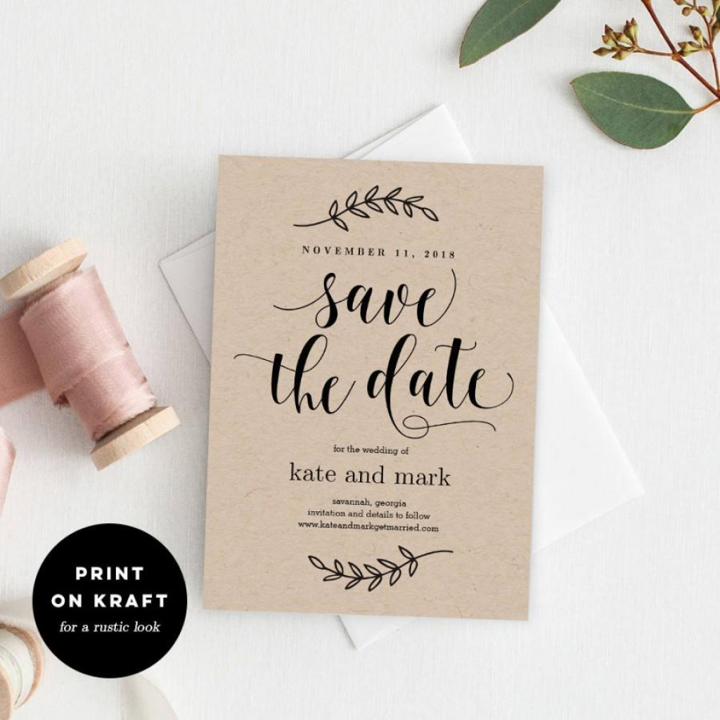 Printable Save The Date Template - Rustic Wedding Save The Date Card | Printable Save The Date Wedding Cards