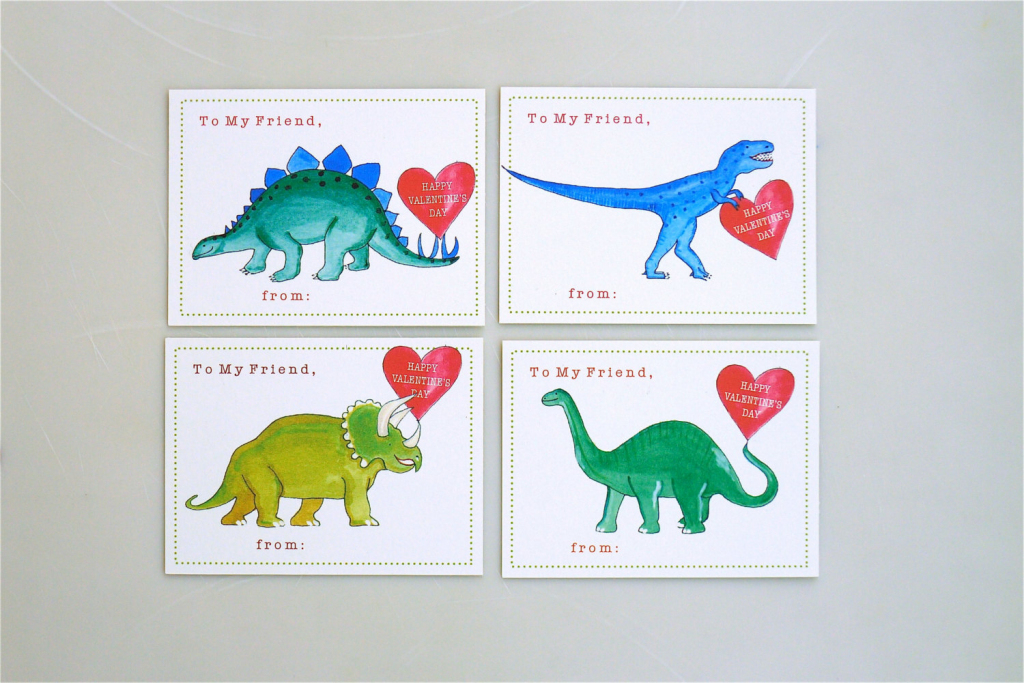 Printable School Dinosaur Valentine Cards For Kids Instant | Etsy | Printable Dinosaur Valentine Cards