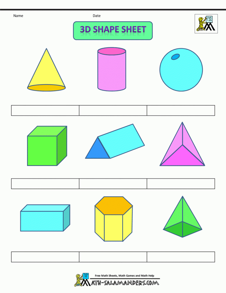 Printable Shapes 2D And 3D | Geometric Shapes Printable Flash Cards