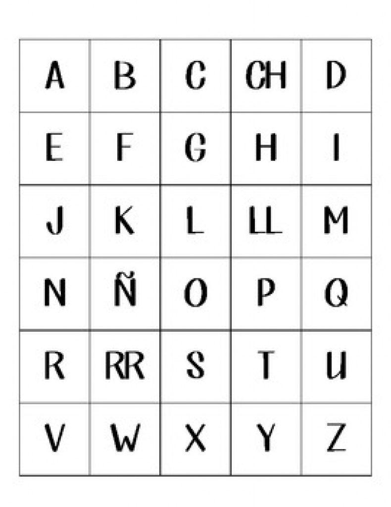 Printable Spanish Alphabet Bingo Cards - Photos Alphabet Collections | Free Printable Spanish Bingo Cards