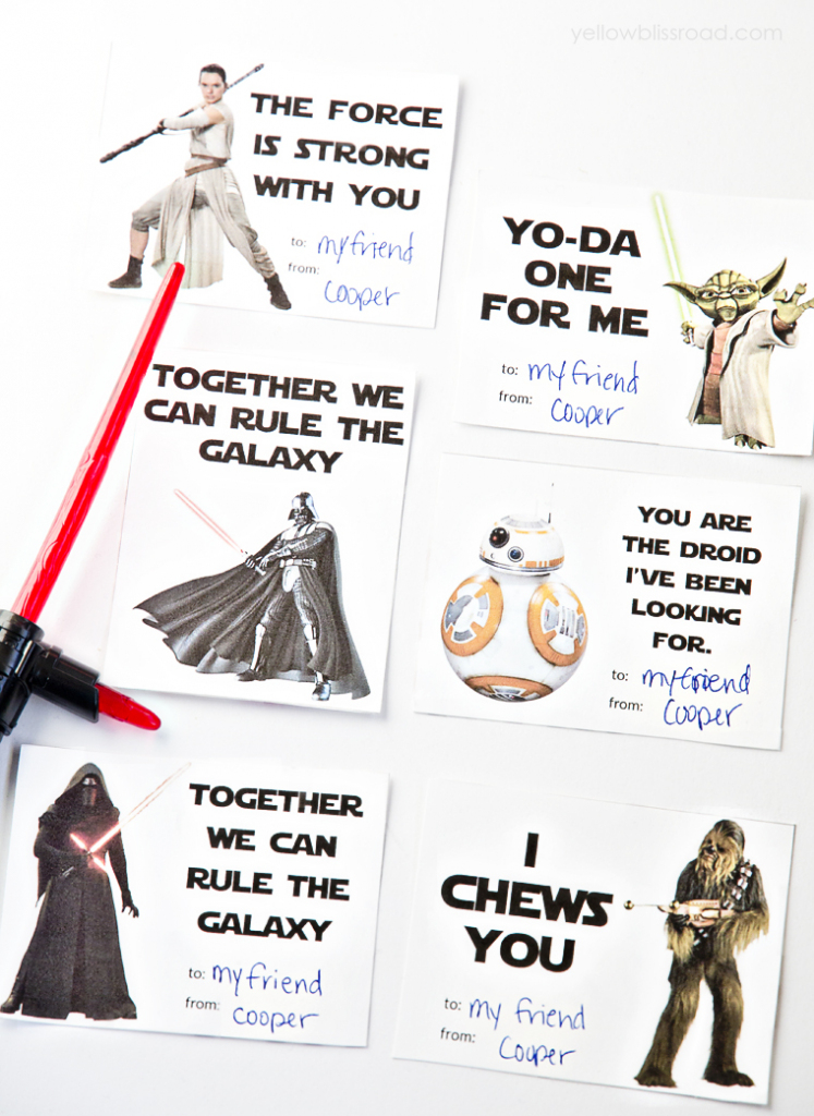 Printable Star Wars Valentine&amp;#039;s Day Cards - Yellow Bliss Road | Printable Star Wars Cards