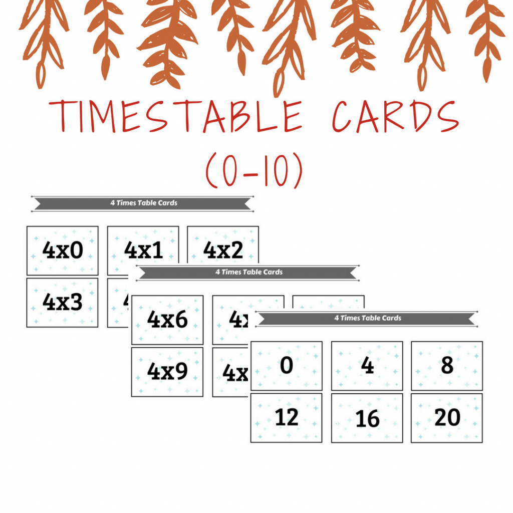 Printable Times Table Cards 0 To 10 Times; Kids Activities And Learning | Times Table Cards Printable