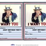 Printable Uncle Sam Invitations   Coolest Free Printables | Awsome | Army Birthday Cards Printable