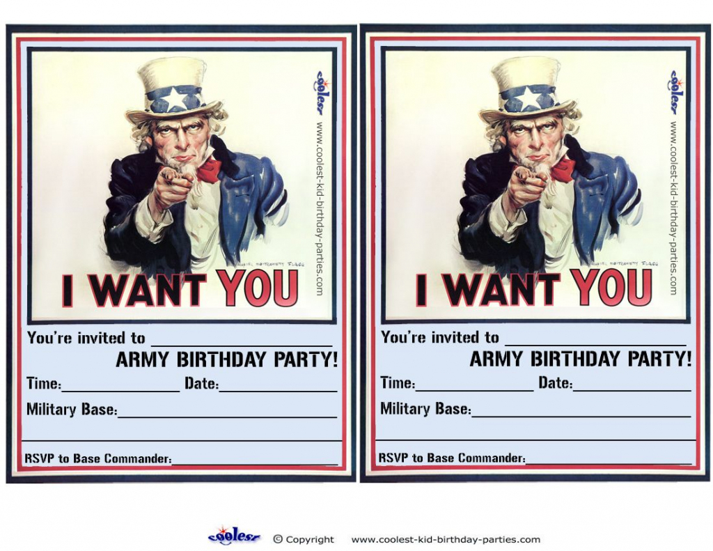 Printable Uncle Sam Invitations - Coolest Free Printables | Awsome | Army Birthday Cards Printable