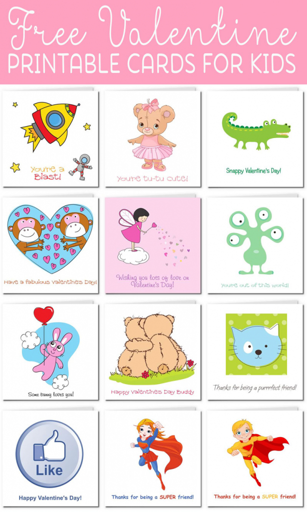 Printable Valentine Cards For Kids | Free Printable Childrens Valentines Day Cards