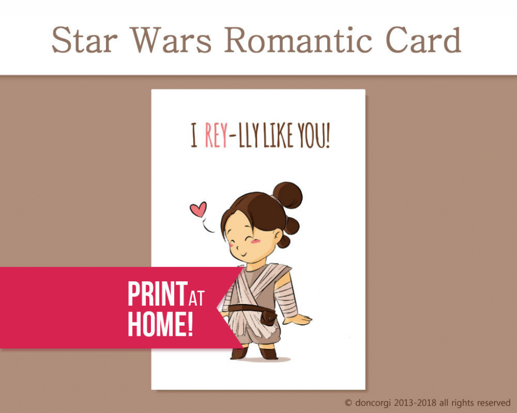 Printable Valentines Card Romantic Star Wars Card I | Etsy | Printable Star Wars Cards