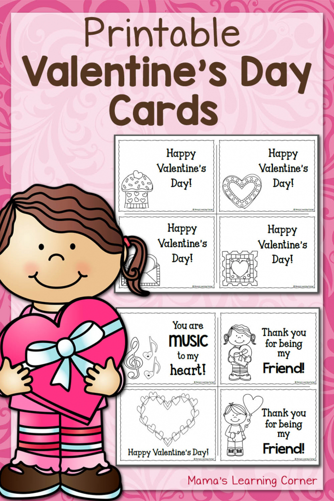 Printable Valentine's Day Cards - Mamas Learning Corner | Free Printable Valentines Day Cards Kids
