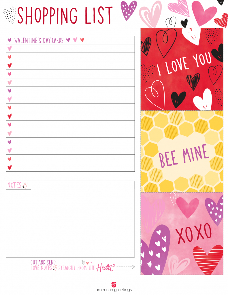 Printable Valentine&amp;#039;s Day Shopping List | Printables | Pinterest | American Greetings Printable Cards