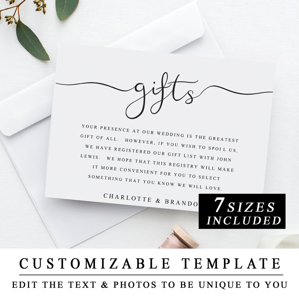 Printable Gift Registry Cards Printable Card Free