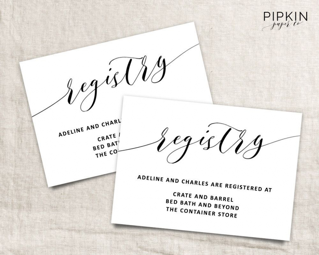 Printable Wedding Registry Card | Wedding Info Card Template | Free Printable Registry Cards