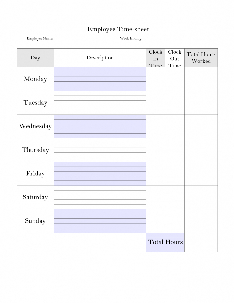 Printable Weekly Employee Time Card - Google Search | Construction | Employee Time Card Template Printable