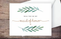 Free Printable Will You Be My Maid Of Honor Card