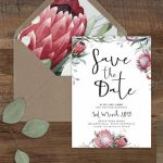 Protea Save The Date Card/ Printable Save The Dates/ Wedding | Etsy | Printable Save The Date Wedding Cards