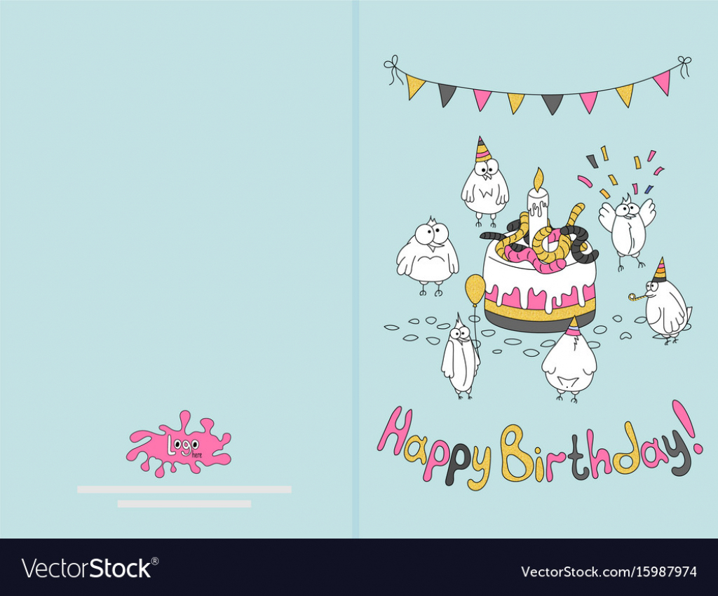 Ready For Print Happy Birthday Card Design With Vector Image | Happy Birthday Card Printable