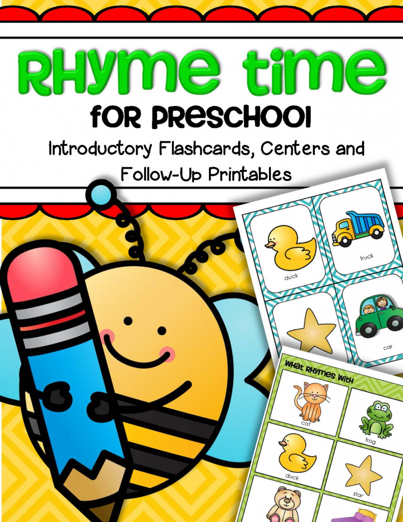 Rhyme Time For Preschool – Introductory Flashcards, Centers And | Free Printable Rhyming Words Flash Cards