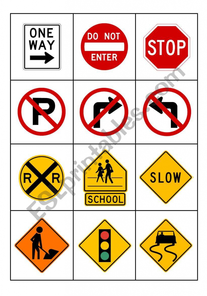 Printable Road Signs Flash Cards - Printable Card Free