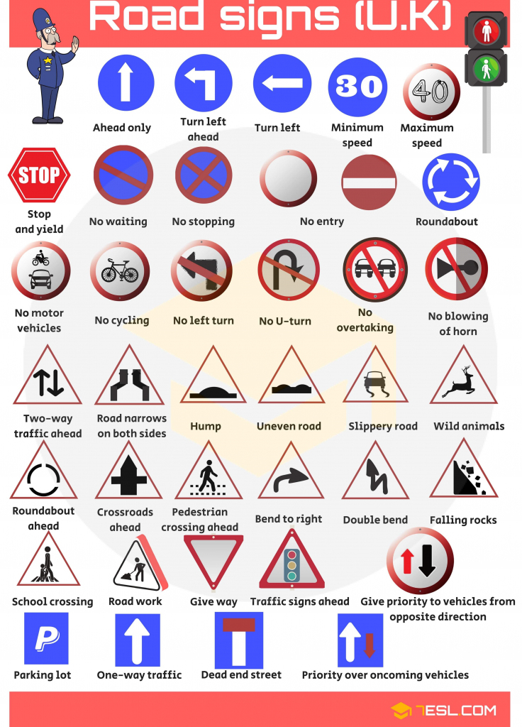 Printable Road Signs Flash Cards - Printable Card Free