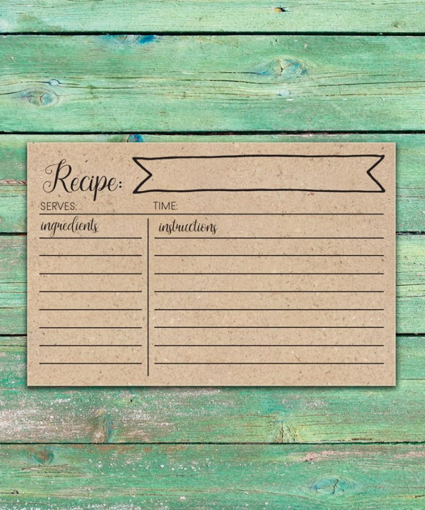 Rustic Bridal Shower Recipe Cards Printable Recipe Cards 4X6 Rustic | Printable Vintage Recipe Cards