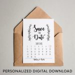 Rustic Save The Date Calendar Cards, Digital Save The Date Pdf | Printable Save The Date Wedding Cards