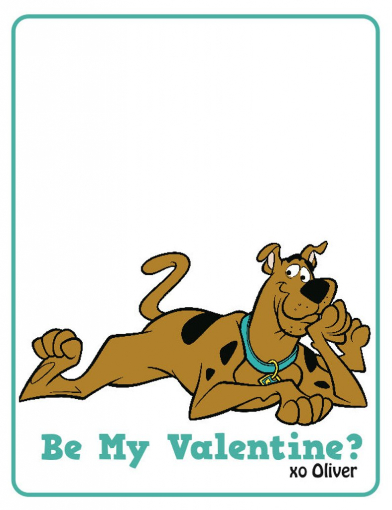Scooby Doo Custom Valentine&amp;#039;s Day Card X4 Printable File | Etsy | Printable Scooby Doo Valentine Cards