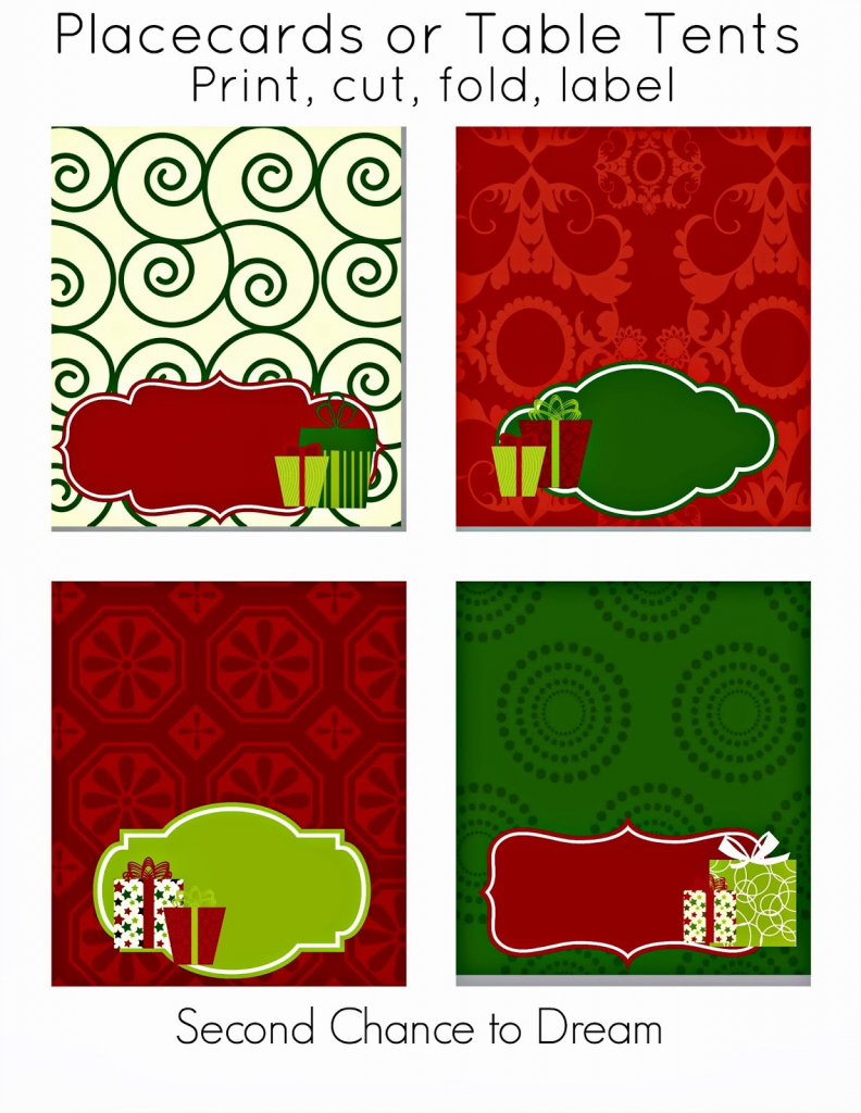 Second Chance To Dream - Free Christmas Party Printables | Free Printable Christmas Tent Cards