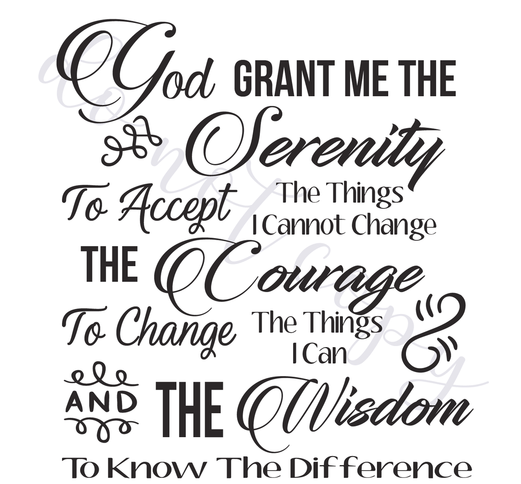 Serenity Prayer Digital Vector Files, Instant Download For Print And | Printable Serenity Prayer Cards