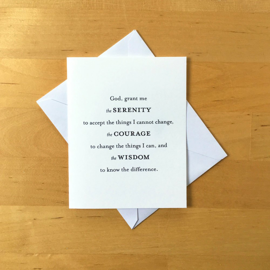 Serenity Prayer Printable Greeting Card A2 Size Blank Card | Etsy | Printable Serenity Prayer Cards