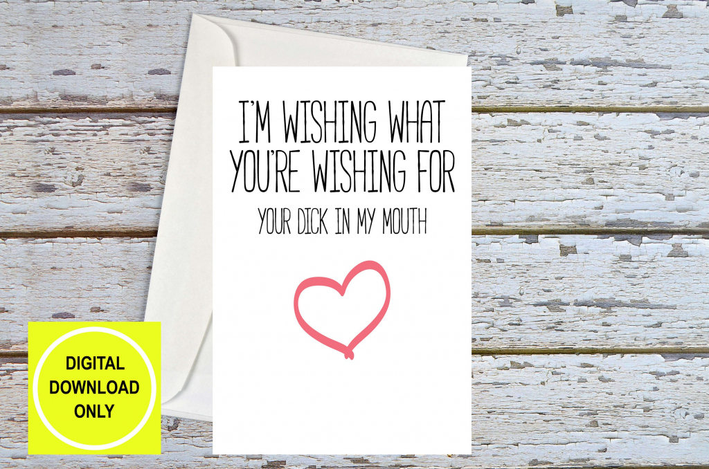 Sexy Anniversary Miss You Cards Rude Birthday Card Dirty | Etsy | I Miss You Cards For Him Printable