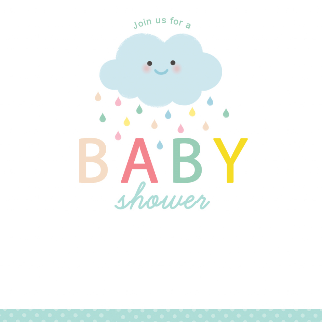 Shower Cloud - Free Printable Baby Shower Invitation Template | Free Printable Baby Registry Cards