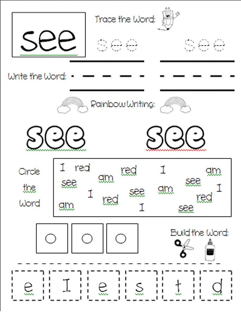 free printable sight words first grade