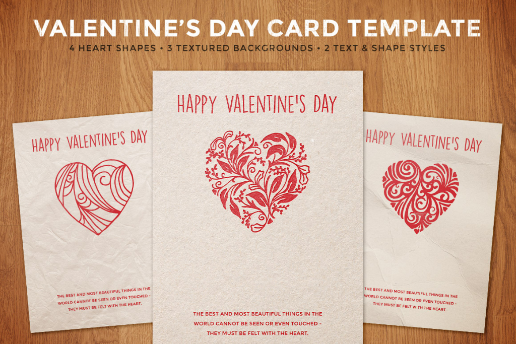 Simple Valentine&amp;#039;s Day Card Template | Design Panoply | Valentine&amp;amp;#039;s Day Card Printable Templates