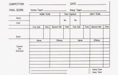 Printable Referee Score Cards