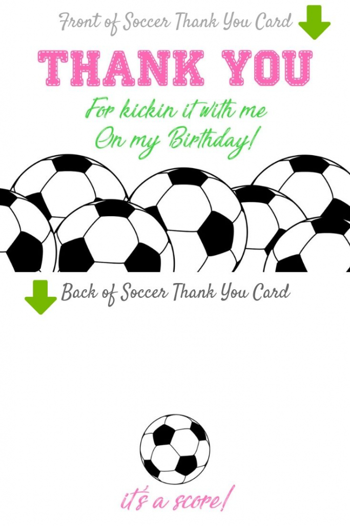 Soccer Invitation, Matching Thank You Card, Soccer Thank You, Girls | Football Thank You Cards Printable