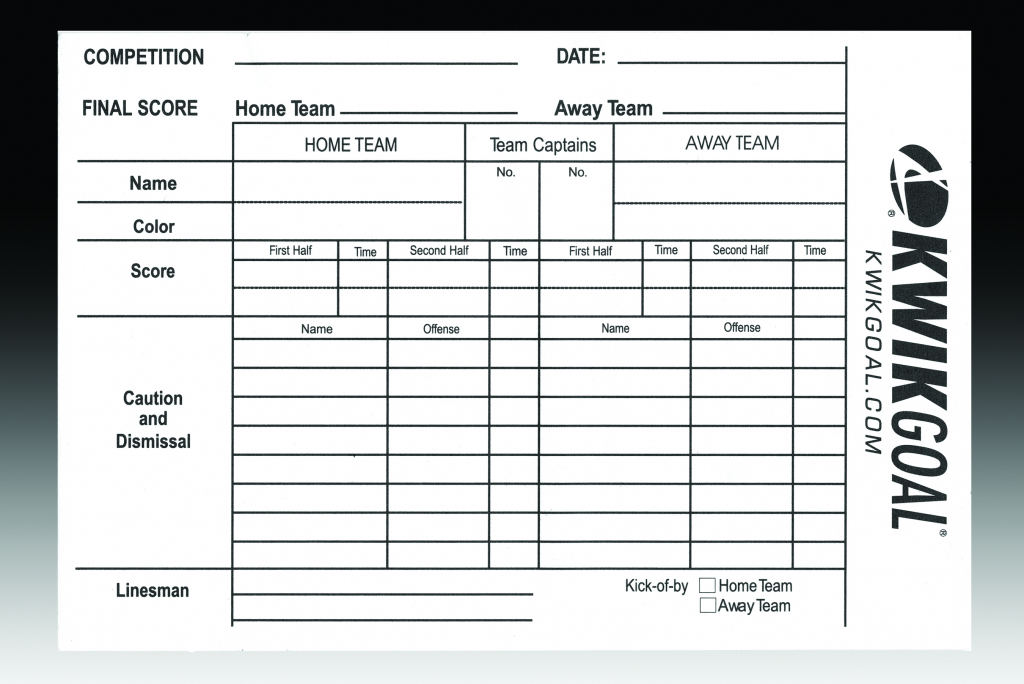 Printable Football Referee Score Card Template Printable Templates