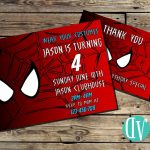 Spiderman Birthday Invitation Printable 5X7 Or 4X6 And Free | Etsy | Spiderman Thank You Cards Printable