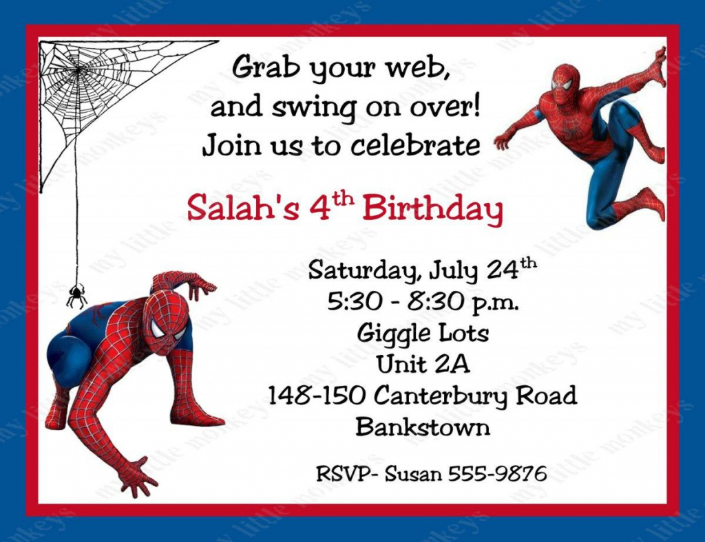 Spiderman Birthday Invitations Personalized. Free Printable | Free Printable Personalized Birthday Invitation Cards