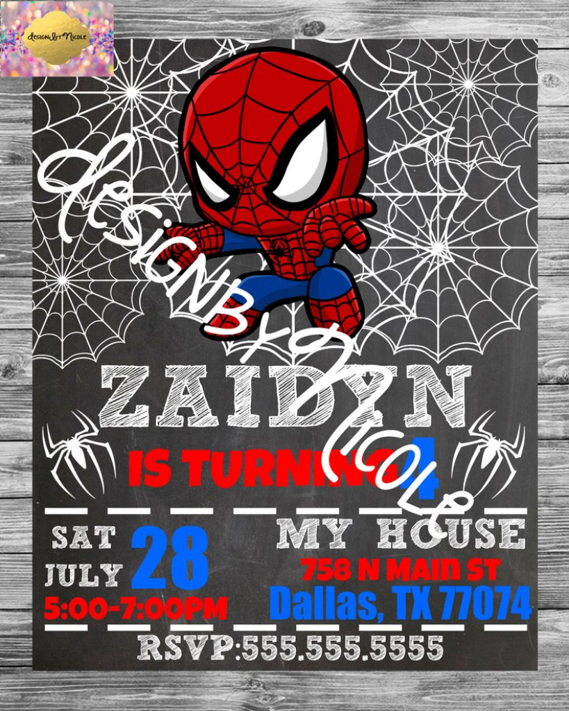 Spiderman Birthday Party Invitation And Thank You Card | Etsy | Spiderman Thank You Cards Printable