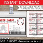 Spy Or Secret Agent Badge Template – Red | Girl Scouts | Spy | Printable Spy Id Cards