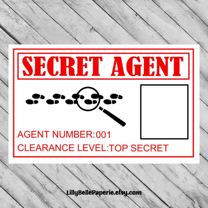 Spy Secret Agent Birthday Party Identity Id Badge Printable File