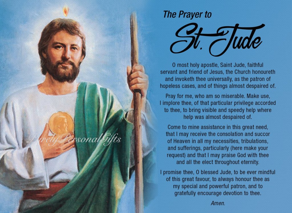 St Jude Printable Saint Jude Prayer Prayer Card Pocket | Etsy | St Jude Printable Cards