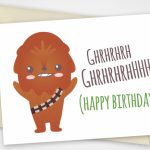 Star Wars Printable Card With Chewbacca Pdf Diy 6X4 Inch | Etsy | Printable Star Wars Cards