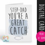 Stepdad Father's Day Card Printable Stepdad Thanks Card Digital | Printable Step Dad Fathers Day Cards